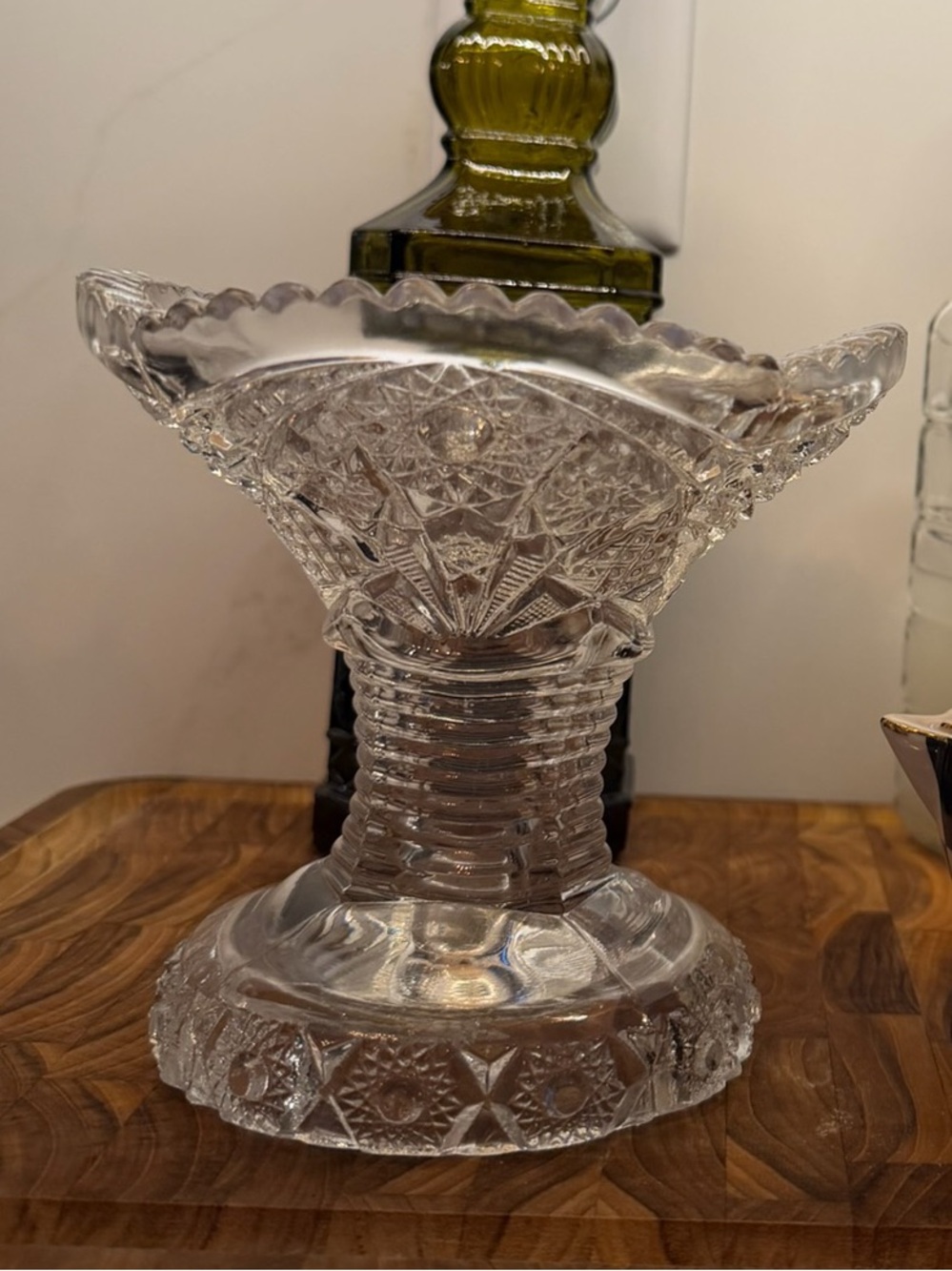 Glass Vase with Intricate Etched Design